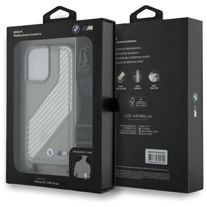 BMW M Edition Carbon Stripe &amp; Strap iPhone 16 Case - Gray_6