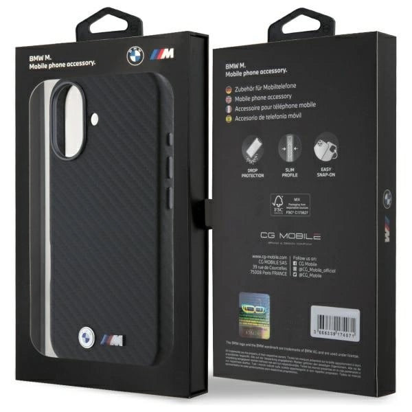 BMW Carbon Wrapped Metal iPhone 16 Case - Black_7