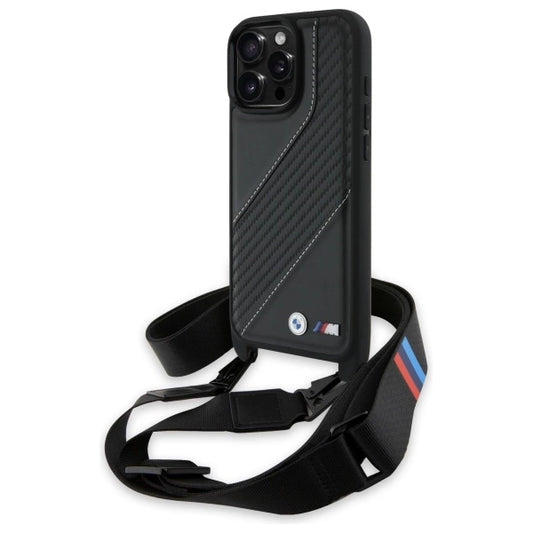 BMW M Edition Carbon Stripe &amp; Strap Case for iPhone 16 Pro Max - Black_0