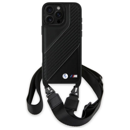 BMW M Edition Carbon Stripe &amp; Strap Case for iPhone 16 Pro Max - Black_1