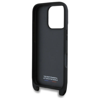 BMW M Edition Carbon Tricolor Lines &amp; Strap Case for iPhone 16 Pro Max - Black_5
