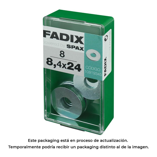 Caixa s 8 unid. anilha plana larga zinco 8,4x24mm fadix_0