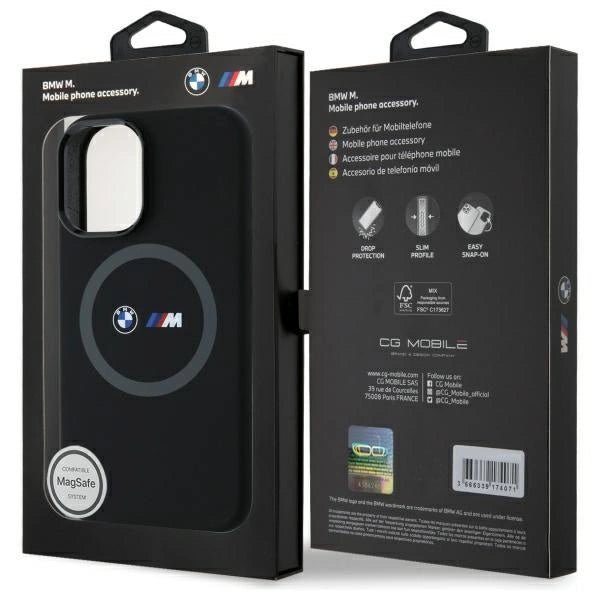 BMW M Silicone Printed Ring MagSafe iPhone 16 Case - Black_7
