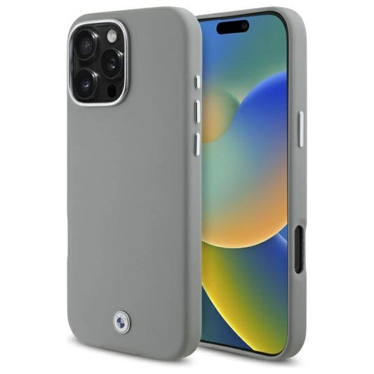 BMW Sign Full Wrapped Metal MagSafe Case for iPhone 16 Pro Max - Gray_0