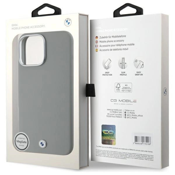 BMW Sign Full Wrapped Metal MagSafe Case for iPhone 16 Pro Max - Gray_7