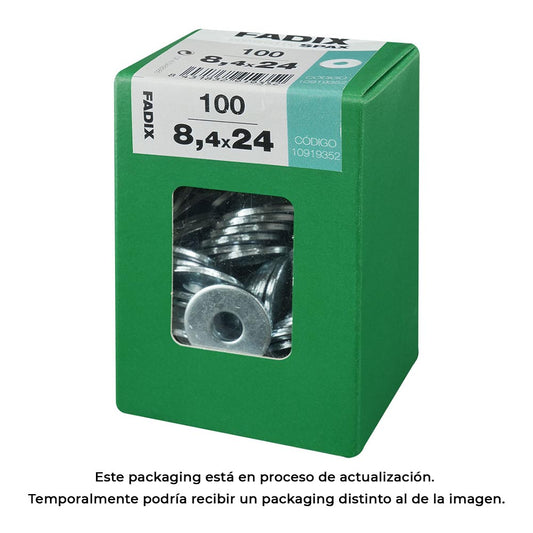 Caixa l 100 unid. anilha plana larga zinco 8,4x24mm fadix_0