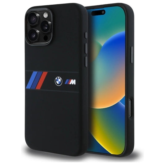 BMW Silicone Middle Stripe MagSafe Case for iPhone 16 Pro Max - Black_0