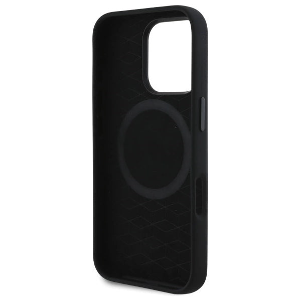 BMW Silicone Cut Tricolor Lines MagSafe Case for iPhone 16 Pro Max - Black_6