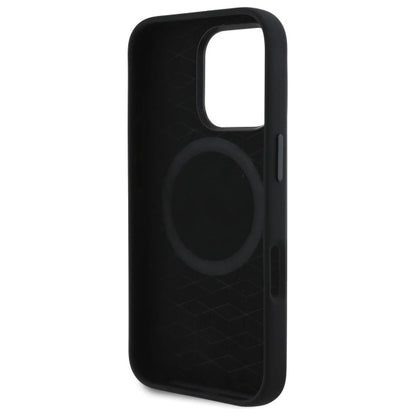 BMW Silicone Cut Tricolor Lines MagSafe Case for iPhone 16 Pro Max - Black_6