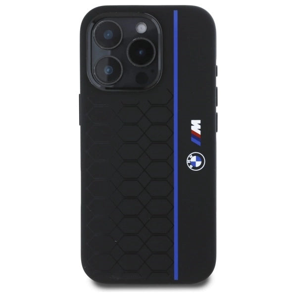 BMW Silicone Hexagon Blue Line MagSafe Case for iPhone 16 Pro Max - Black_2
