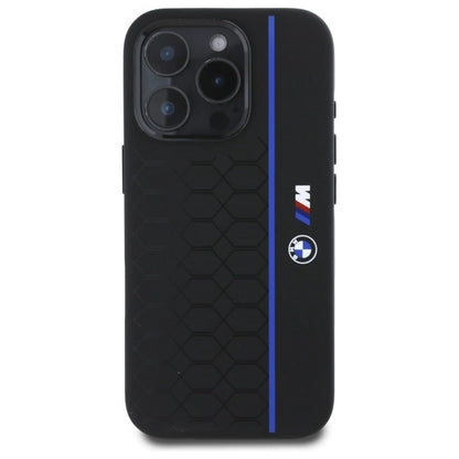 BMW Silicone Hexagon Blue Line MagSafe Case for iPhone 16 Pro Max - Black_2
