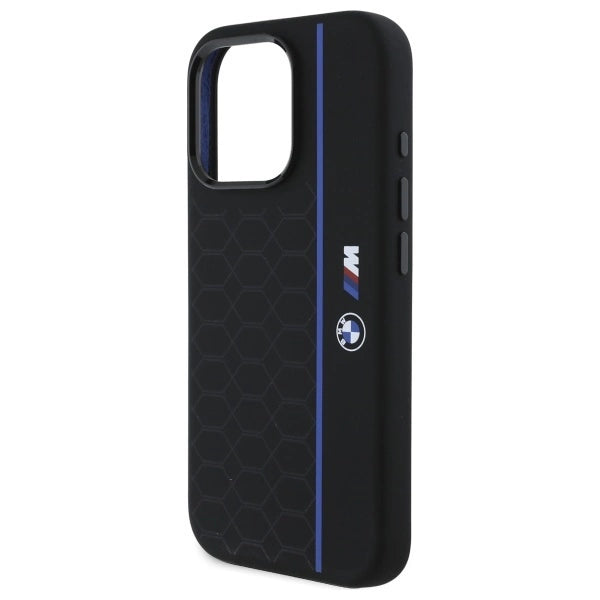 BMW Silicone Hexagon Blue Line MagSafe Case for iPhone 16 Pro Max - Black_5