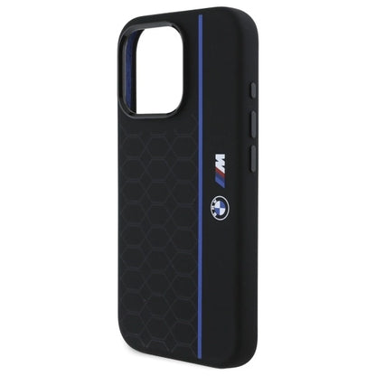 BMW Silicone Hexagon Blue Line MagSafe Case for iPhone 16 Pro Max - Black_5