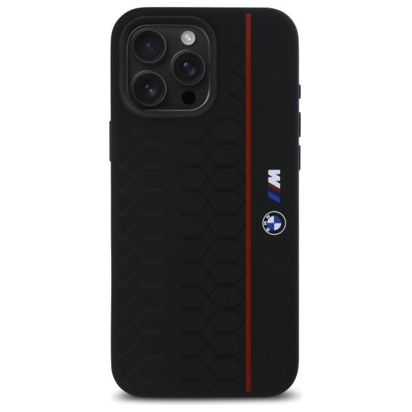 BMW Silicone Hexagon Red Line MagSafe Case for iPhone 16 Pro Max - Black_2