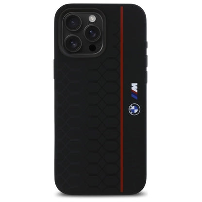 BMW Silicone Hexagon Red Line MagSafe Case for iPhone 16 Pro Max - Black_2