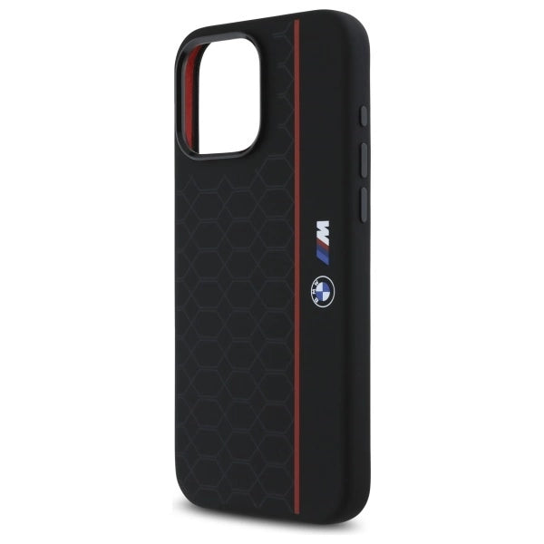 BMW Silicone Hexagon Red Line MagSafe Case for iPhone 16 Pro Max - Black_5
