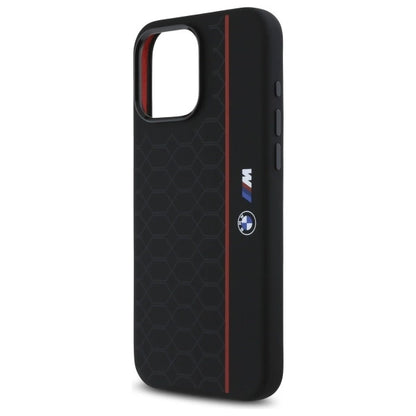 BMW Silicone Hexagon Red Line MagSafe Case for iPhone 16 Pro Max - Black_5