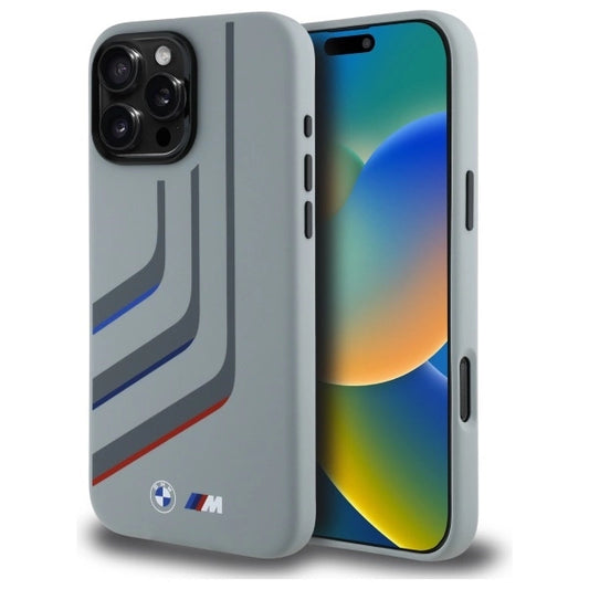 BMW Silicone Turning Lines MagSafe Case for iPhone 16 Pro Max - Gray_0