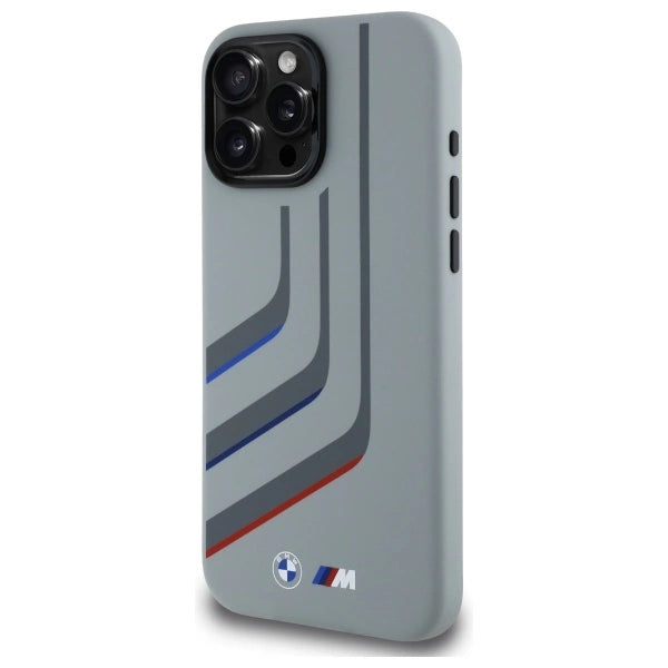 BMW Silicone Turning Lines MagSafe Case for iPhone 16 Pro Max - Gray_1