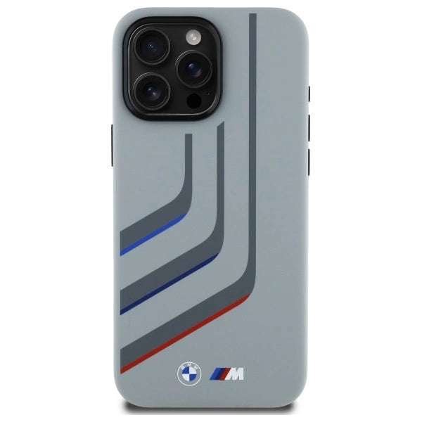 BMW Silicone Turning Lines MagSafe Case for iPhone 16 Pro Max - Gray_2