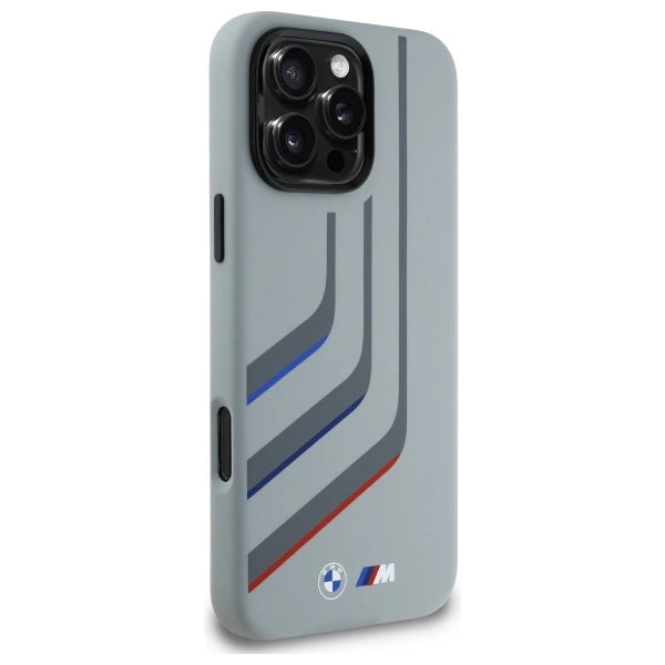 BMW Silicone Turning Lines MagSafe Case for iPhone 16 Pro Max - Gray_3