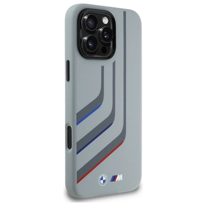 BMW Silicone Turning Lines MagSafe Case for iPhone 16 Pro Max - Gray_3