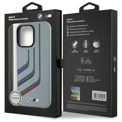 BMW Silicone Turning Lines MagSafe Case for iPhone 16 Pro Max - Gray_7