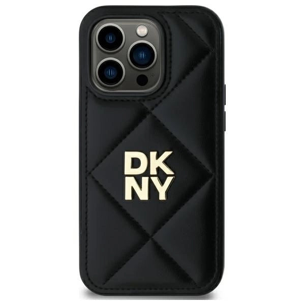 DKNY Quilted Stack Logo iPhone 14 Pro Case - Black_2