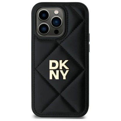 DKNY Quilted Stack Logo iPhone 14 Pro Case - Black_2