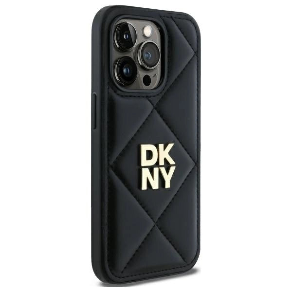 DKNY Quilted Stack Logo iPhone 14 Pro Case - Black_3