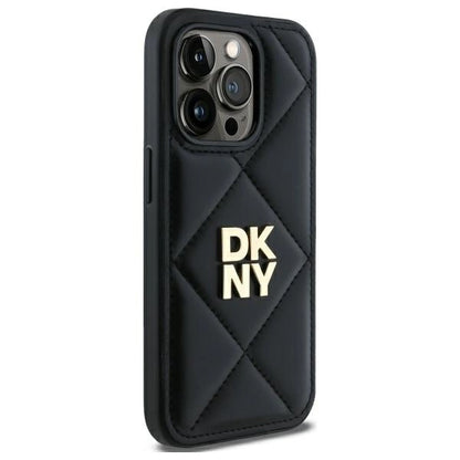 DKNY Quilted Stack Logo iPhone 14 Pro Case - Black_3