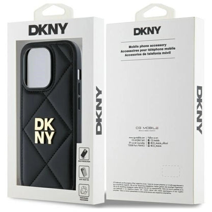 DKNY Quilted Stack Logo iPhone 14 Pro Case - Black_7