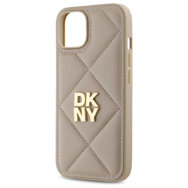 DKNY Quilted Stack Logo iPhone 14 Case - Beige_5