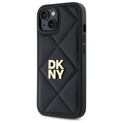 DKNY Quilted Stack Logo iPhone 14 Case - Black_1