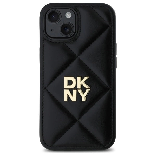 DKNY Quilted Stack Logo iPhone 14 Case - Black_2