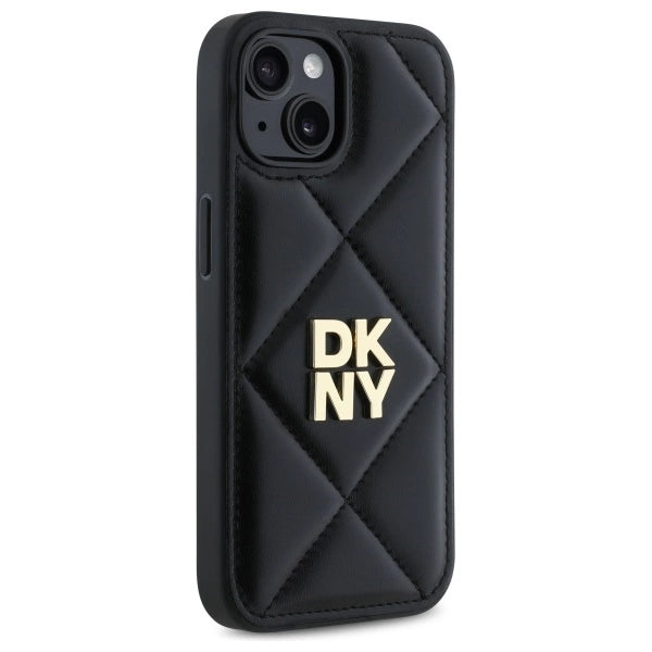 DKNY Quilted Stack Logo iPhone 14 Case - Black_3