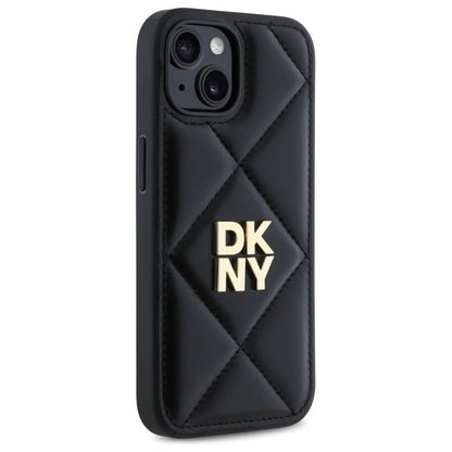 DKNY Quilted Stack Logo iPhone 14 Case - Black_3