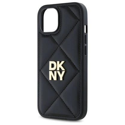 DKNY Quilted Stack Logo iPhone 14 Case - Black_5