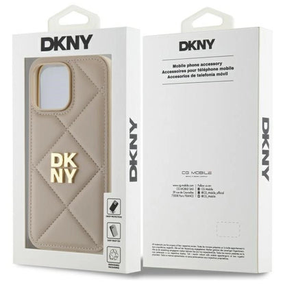 DKNY Quilted Stack Logo iPhone 14 Pro Max Case - Beige_7