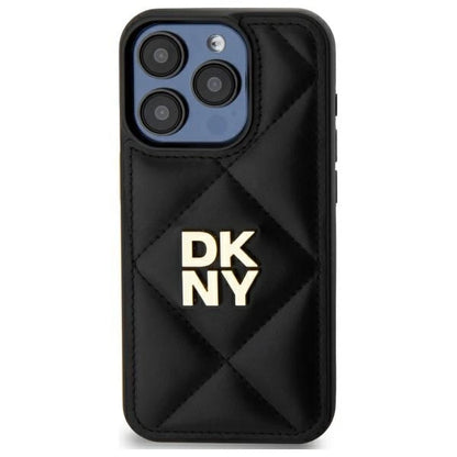 DKNY Quilted Stack Logo iPhone 15 Pro Case - Black_2