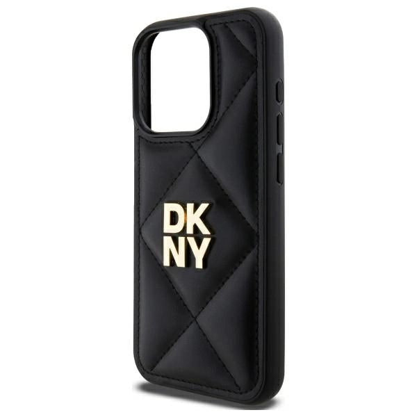 DKNY Quilted Stack Logo iPhone 15 Pro Case - Black_5