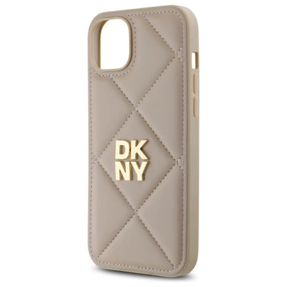 DKNY Quilted Stack Logo iPhone 15 Plus Case - Beige_5