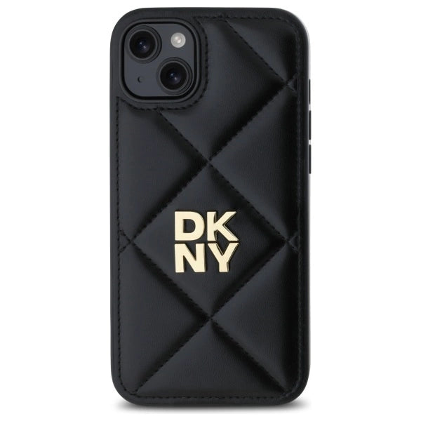 DKNY Quilted Stack Logo iPhone 15 Plus Case - Black_2