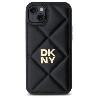 DKNY Quilted Stack Logo iPhone 15 Plus Case - Black_2