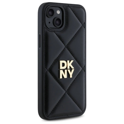 DKNY Quilted Stack Logo iPhone 15 Plus Case - Black_3