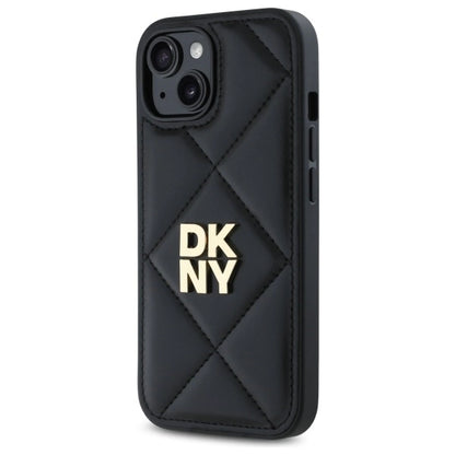 DKNY Quilted Stack Logo iPhone 15 Case - Black_1