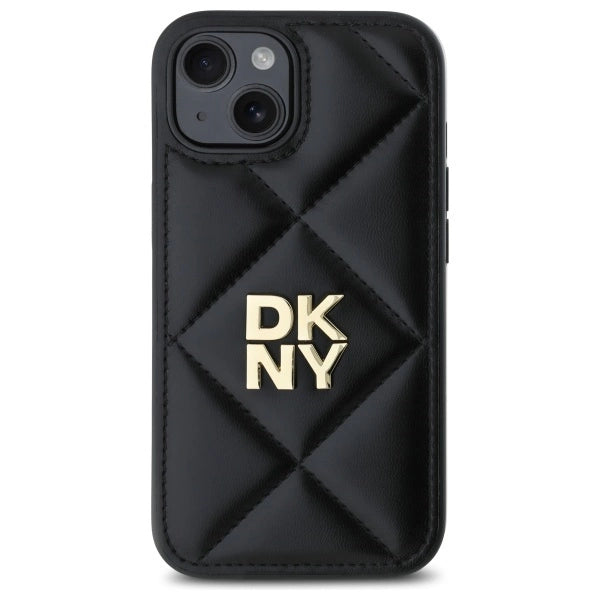 DKNY Quilted Stack Logo iPhone 15 Case - Black_2