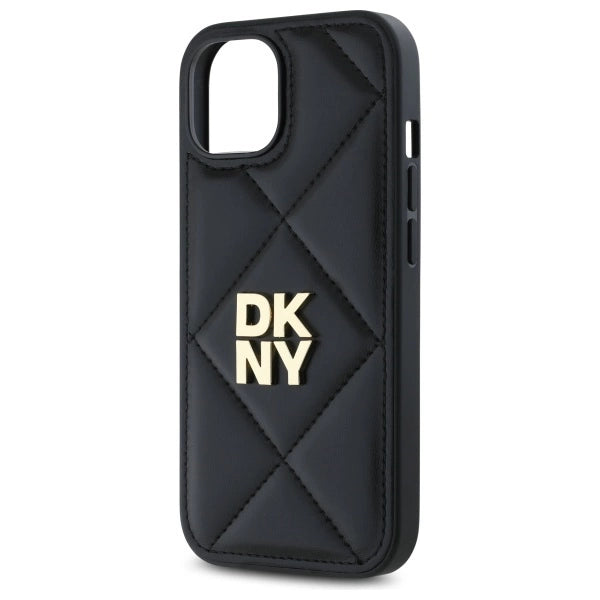 DKNY Quilted Stack Logo iPhone 15 Case - Black_5