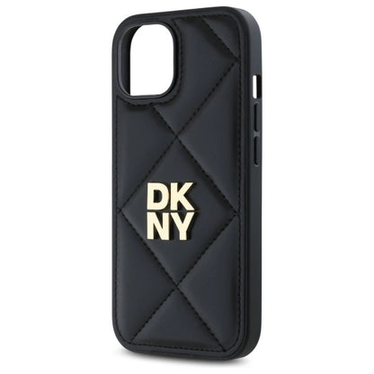 DKNY Quilted Stack Logo iPhone 15 Case - Black_5