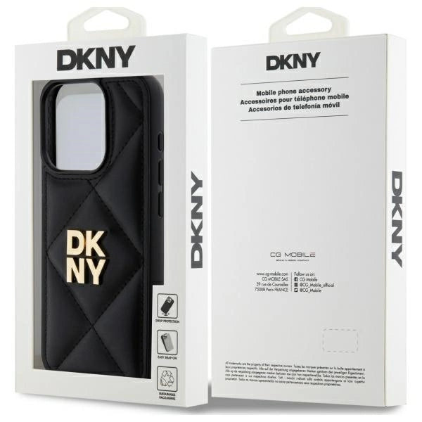 DKNY Quilted Stack Logo iPhone 15 Pro Max Case - Black_7